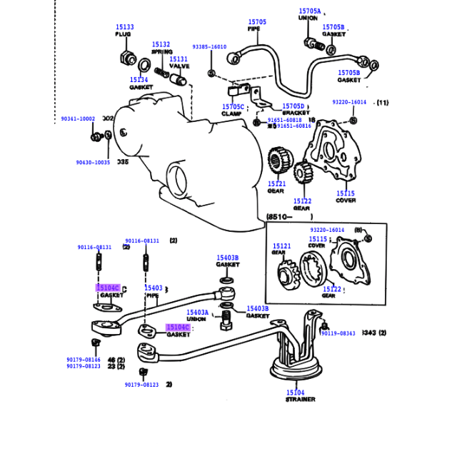 2H / 12HT Oil Strainer Gasket