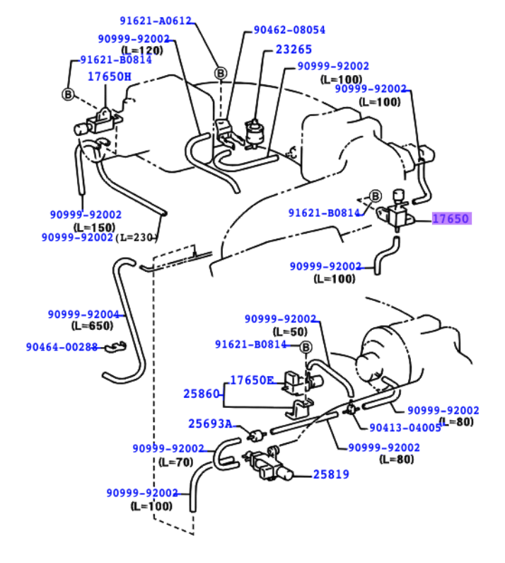 HDJ78 HDJ79 1HD-FTE 12V VSV - Valve Assembly Vaccum Switching