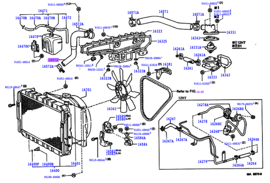 HJ60 / HJ61 Lower Radiator Hose (2H / 12HT)