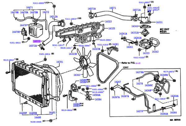 HJ60 / HJ61 Lower Radiator Hose (2H / 12HT)