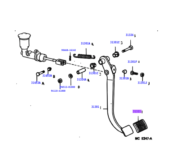 60 Series Landcruiser Clutch and Brake Pedal Rubber (Pair)