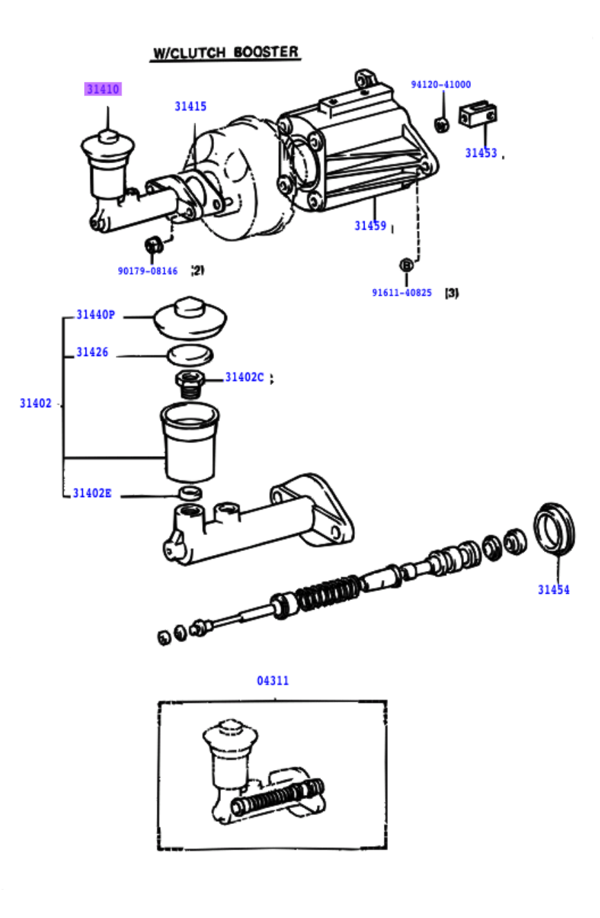 60 Series Landcruiser - Genuine Aisin Clutch Master Cylinder suit Clutch Booster
