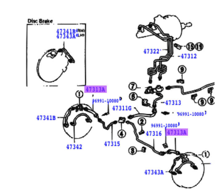 70 Series Landcruiser Front Brake Hose (Pair)