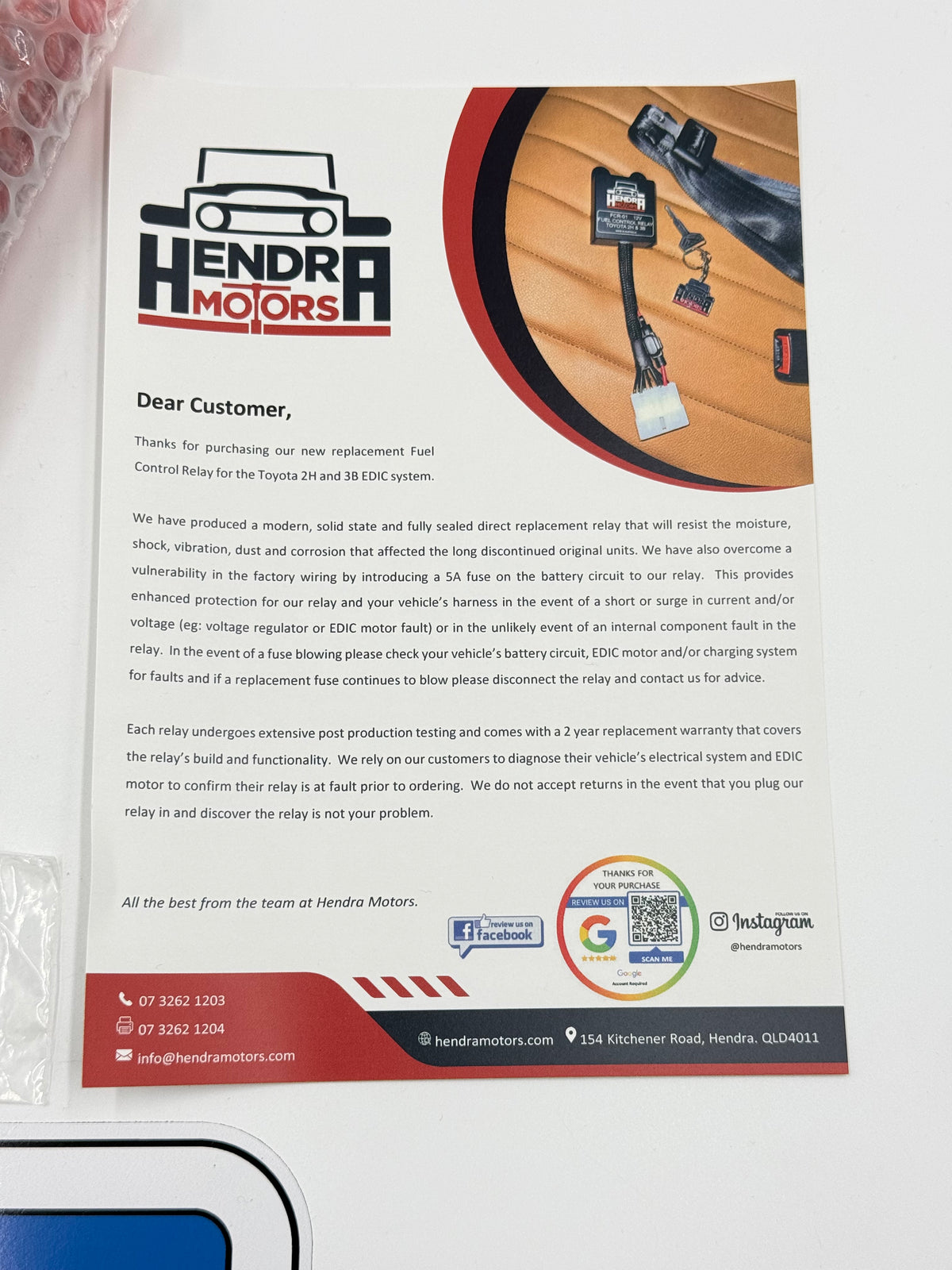 2H and 3B EDIC Fuel Control Relay - Hendra Motors