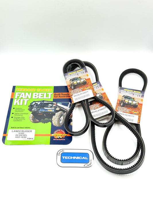 Terrain Tamer - Fan Belt Kit - Suits HJ60 2H from 04/1982 until 10/1985