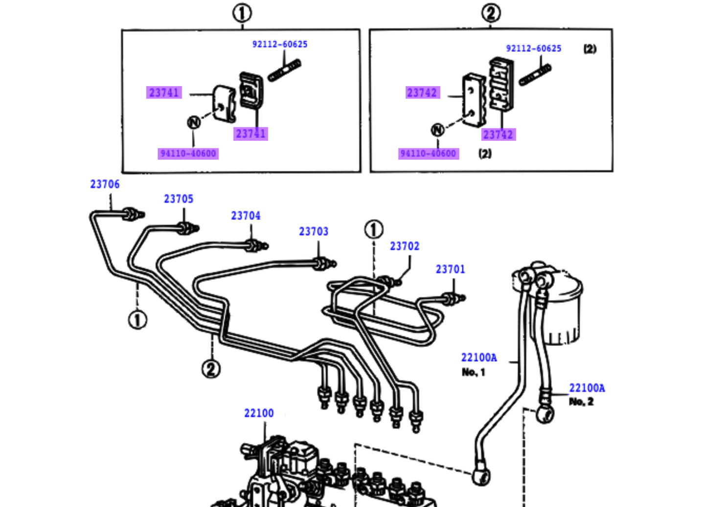 12HT Injector Line Clamp Set