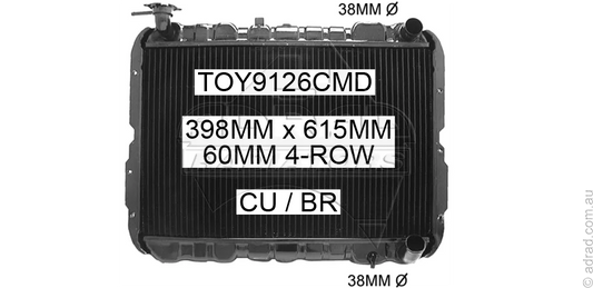 Toyota Landcruiser HJ60 / HJ61 2H / 12HT AdRad Brass / Copper Radiator
